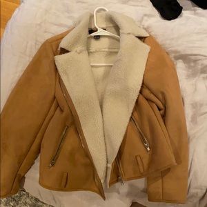 Faux suede shearling jacket
